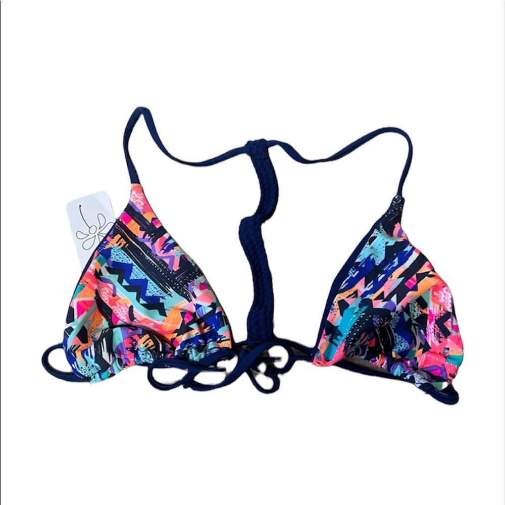 NWT Dippin’ Daisy’s Patterned Bikini Top Size Large